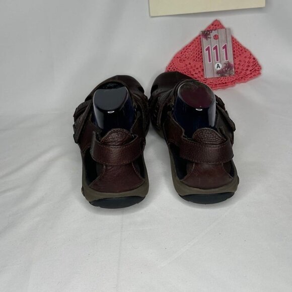 Merrell Galien Chili Brown Leather Hook and Loop Sandals Size 13/46 - Picture 4 of 11
